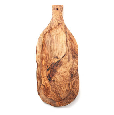 Olive wood board with groove and handle – Unik by Nature