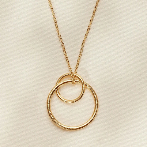 Selina Gold Double Circle Necklace by Agape Studio