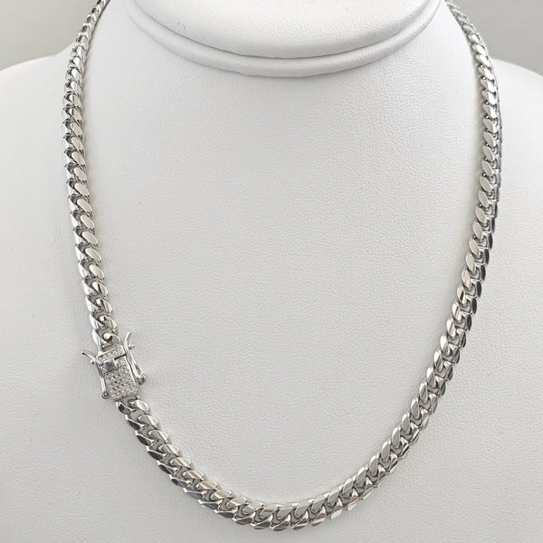 Miami Cuban Link Chain, Necklace | Sterling Silver by Diamond Nexus