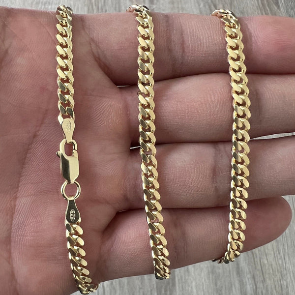 10 MM Cuban Link Chain (Silver) MEDIUM – goldfevermiami