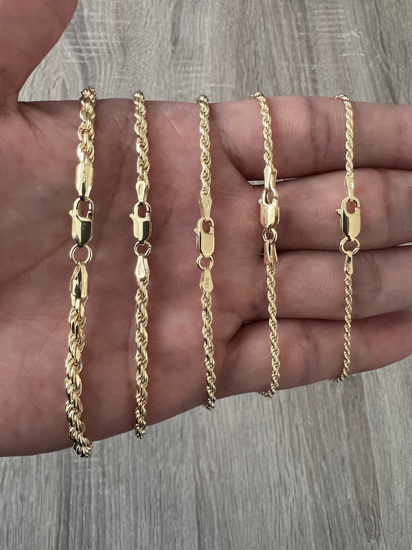 5mm Rope 14K Gold Vermeil Over Solid 925 Sterling Silver Chain Necklac –  Daniel J