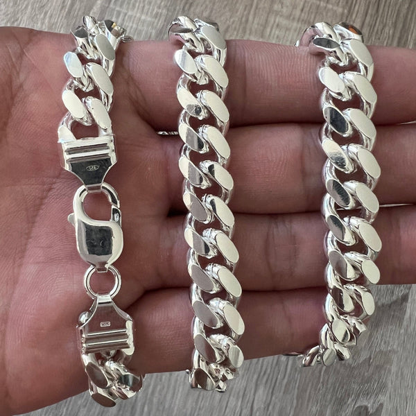 4mm 925 Solid Miami Cuban Sterling Silver Box Lock Chain Real Heavy Cu –  Daniel J