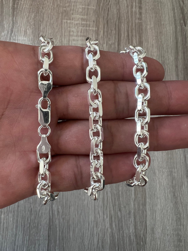 8mm 925 Rolo Sterling Silver Solid Cable Anchor Chain Link