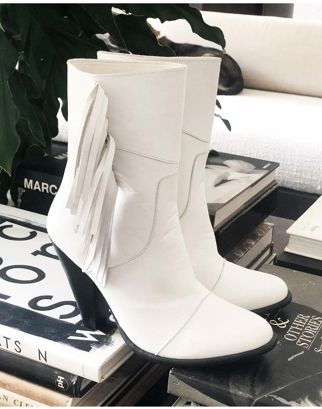 Shop the new white leather Rieber boot