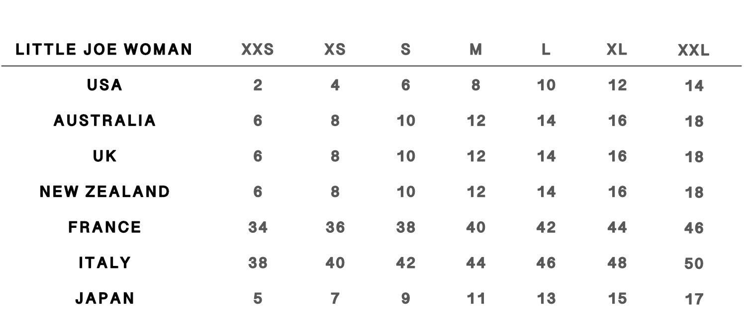 Sizing Chart