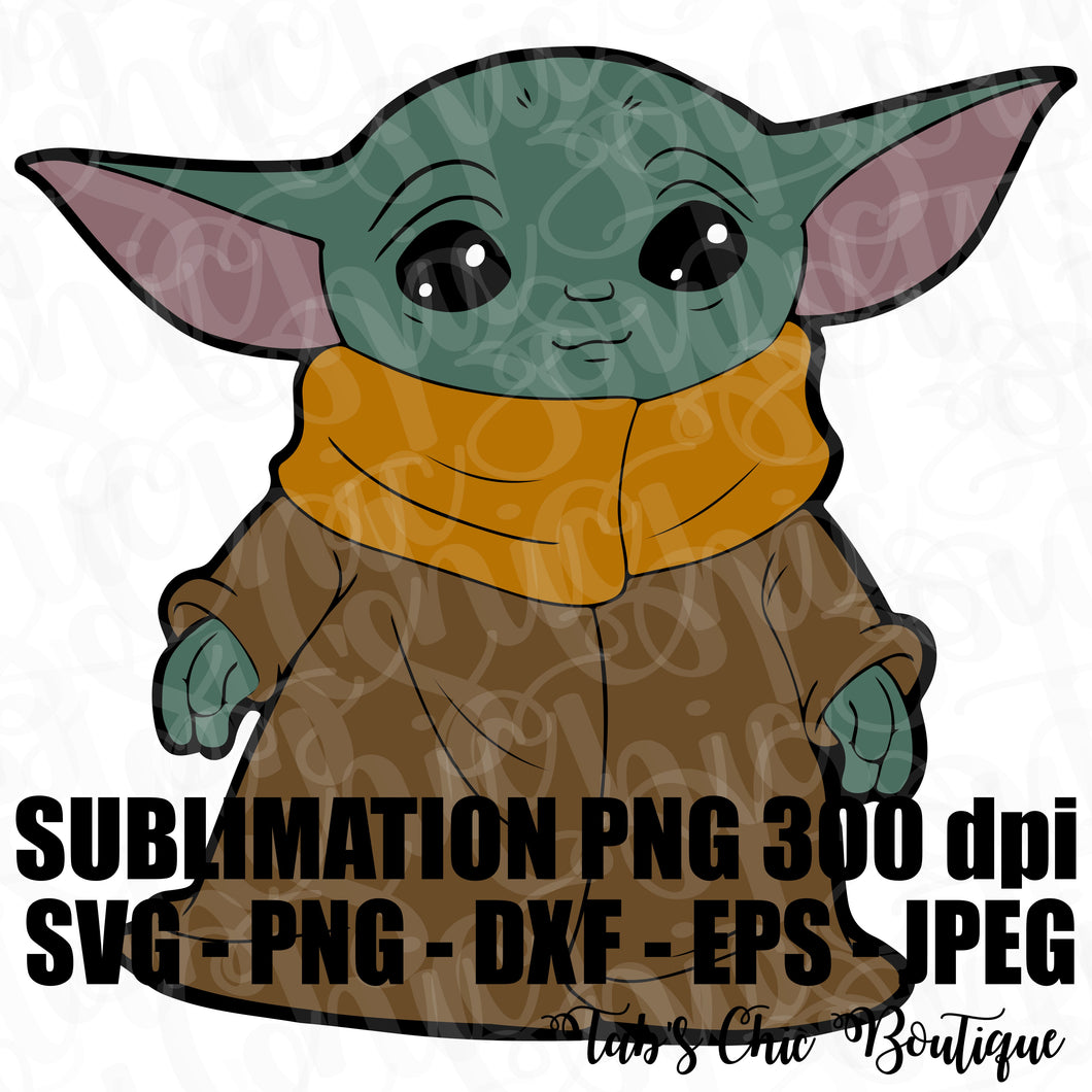 Download Baby Yoda Star Wars The Mandalorian Svg Jpeg High Def 300 Dpi Png Dxf Tab S Chic Boutique