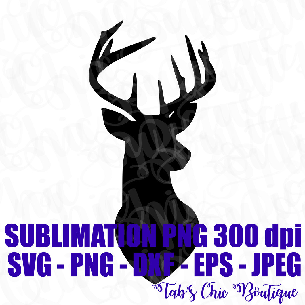 Download Buck Deer Silhouette Svg Jpeg High Def 300dpi Png Dxf Eps Topper Subli Tab S Chic Boutique