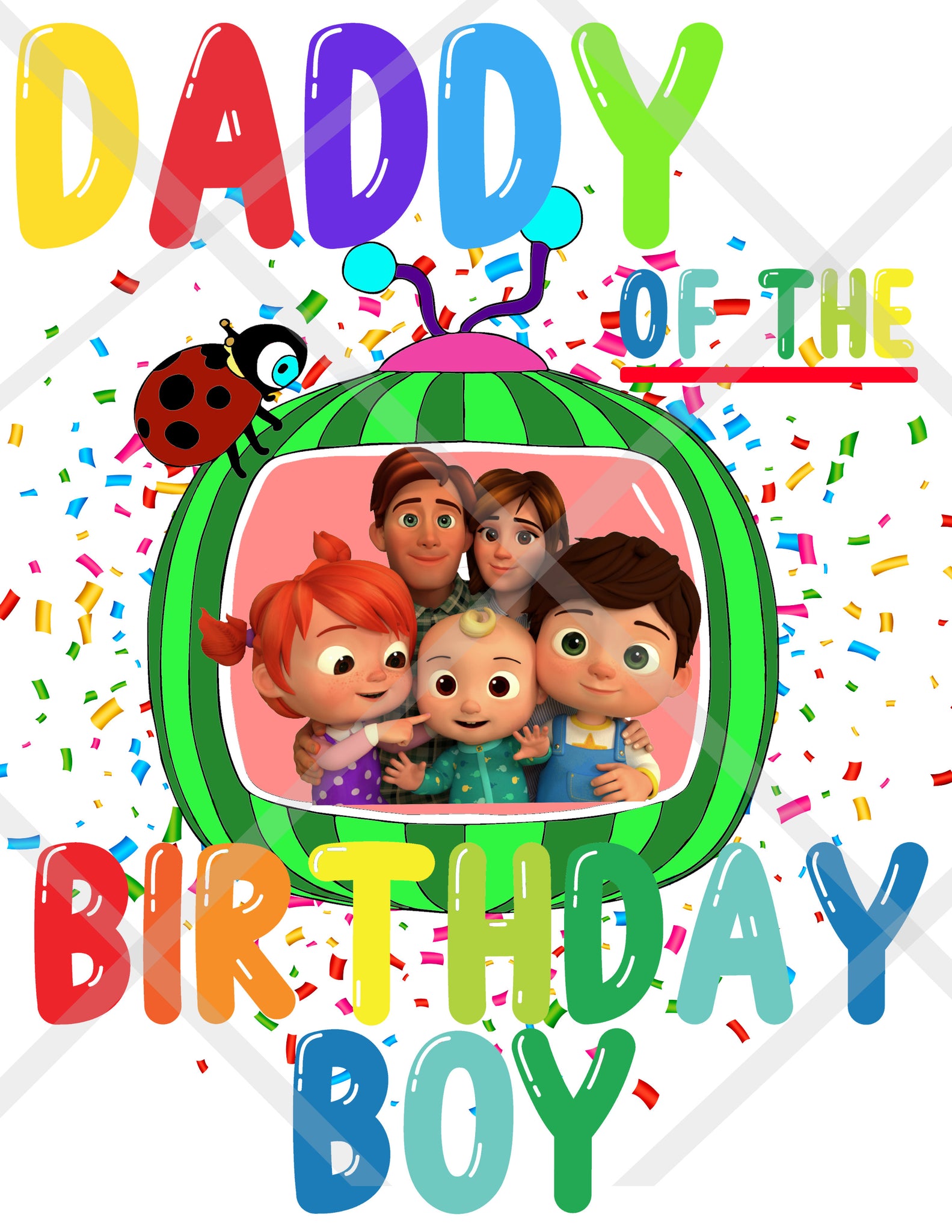Custom Cocomelon Family of the Birthday Boy Design PNG 300dpi Sublimat