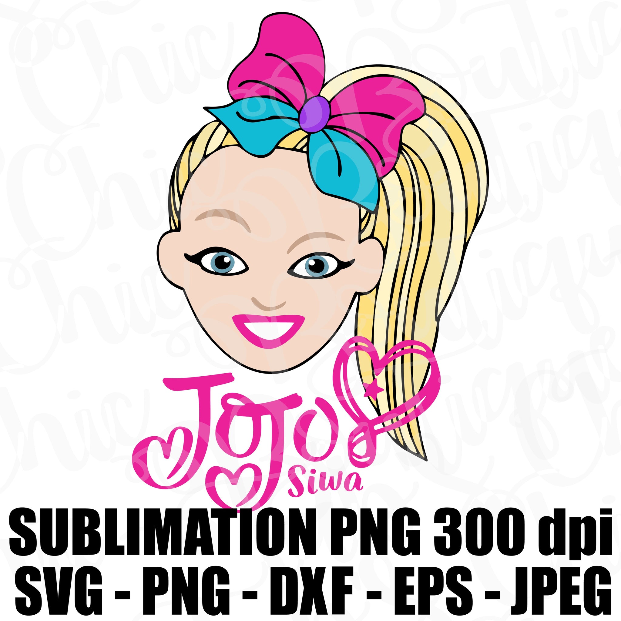Jojo Siwa Face Logo Svg Jpeg High Def 300 Dpi Png Eps Dxf Topper Sub Tab S Chic Boutique