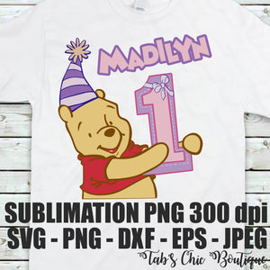 Download Custom Madilyn S 1st Birthday Winnie The Pooh Svg Eps Dxf Png Jpeg 300 Tab S Chic Boutique