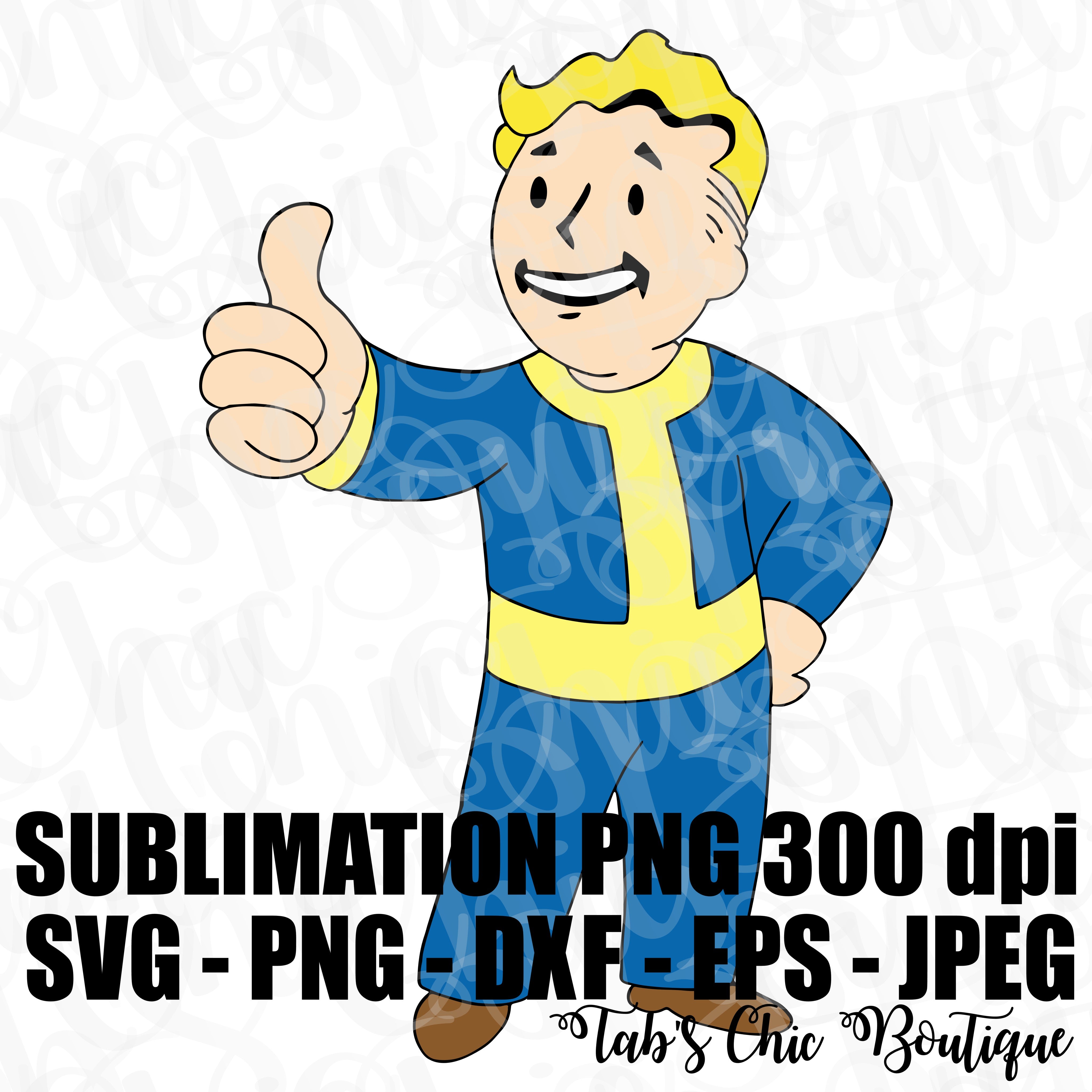 Download Vault Boy Fallout Shelter Svg Jpeg 300dpi Png Dxf Eps Sublimation Desi Tab S Chic Boutique