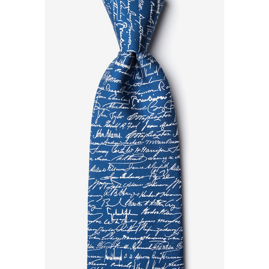 U.S. Presidential Signature Tie - Navy Blue – Nixon Library Museum Store