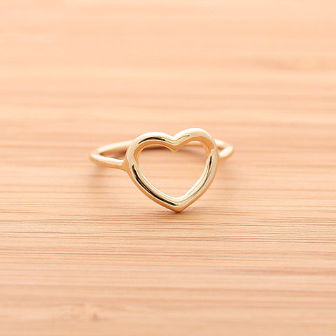sterling silver OPEN HEART RING, 2 colors – girlsluv.it