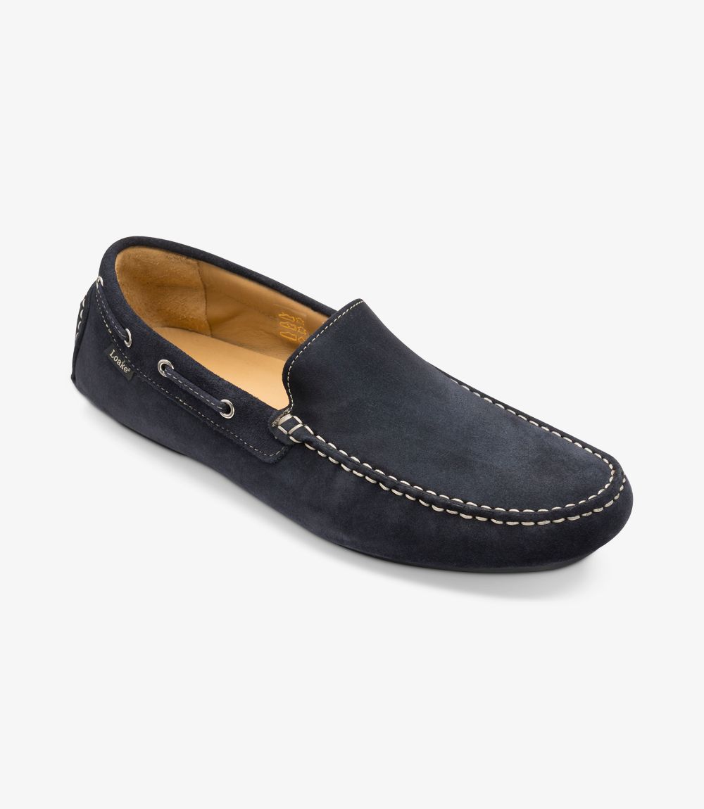 LOUIS VUITTON Black Suede Leather Men's Loafers Size 8.1/2
