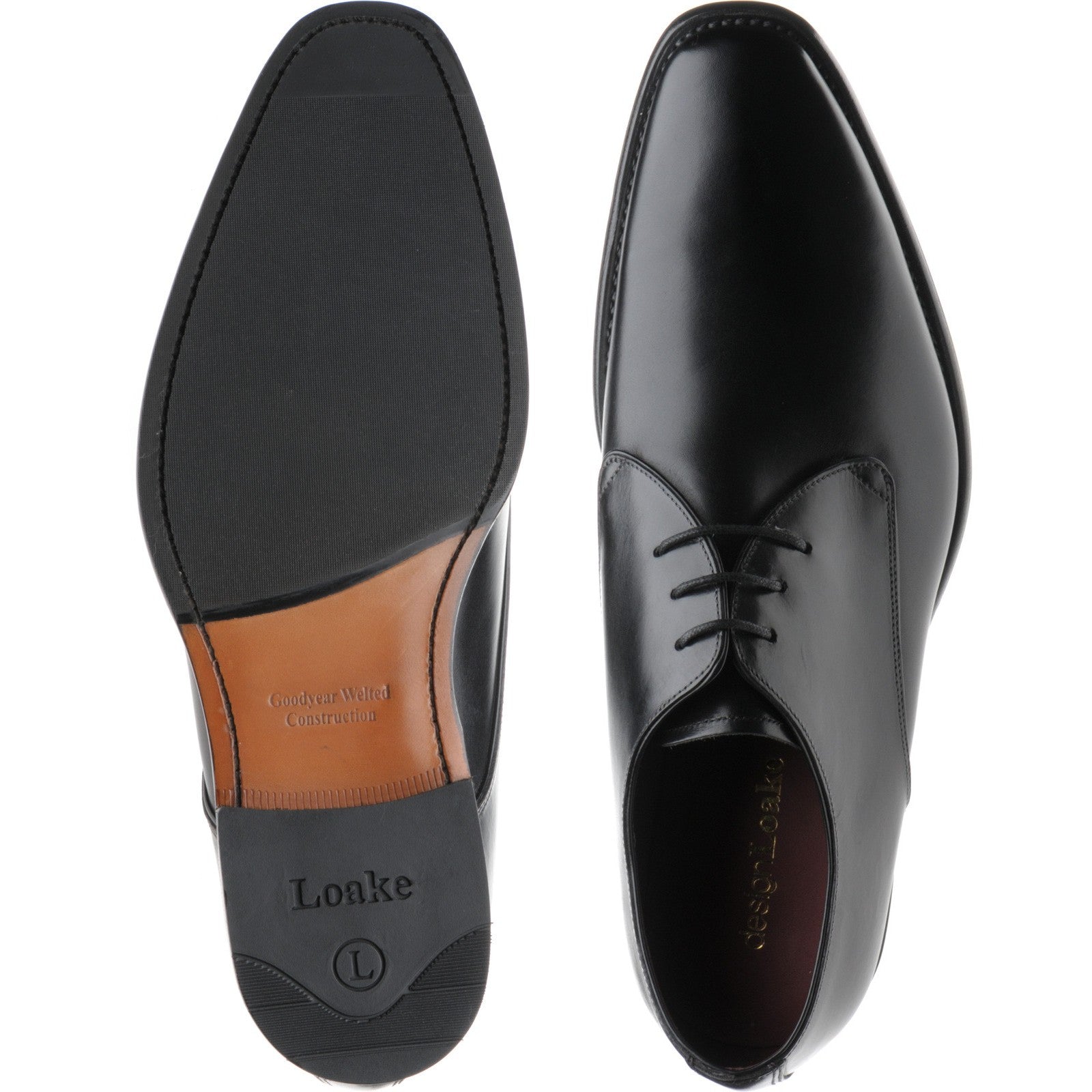 LOAKE Bressler Plain Tie shoe - Black Calf