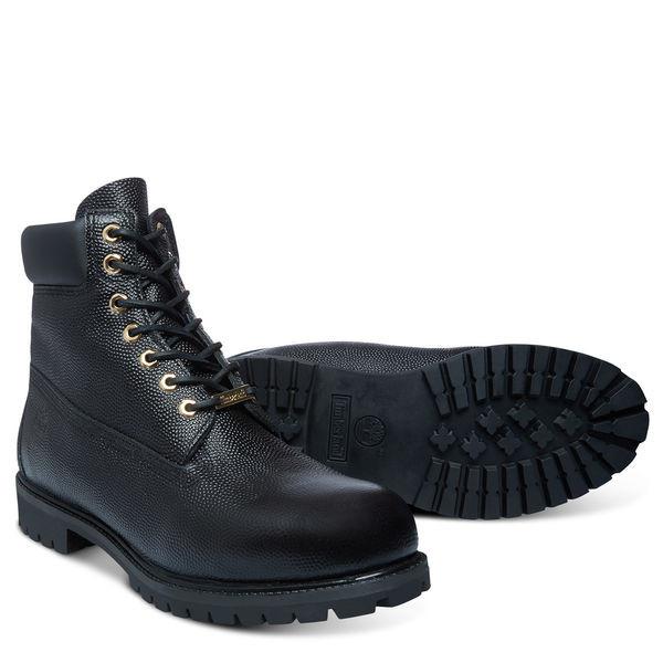 black leather timbs