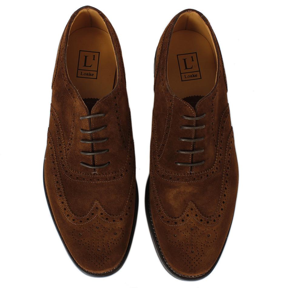 LOAKE 202DS Full Brogue Suede shoe - Brown