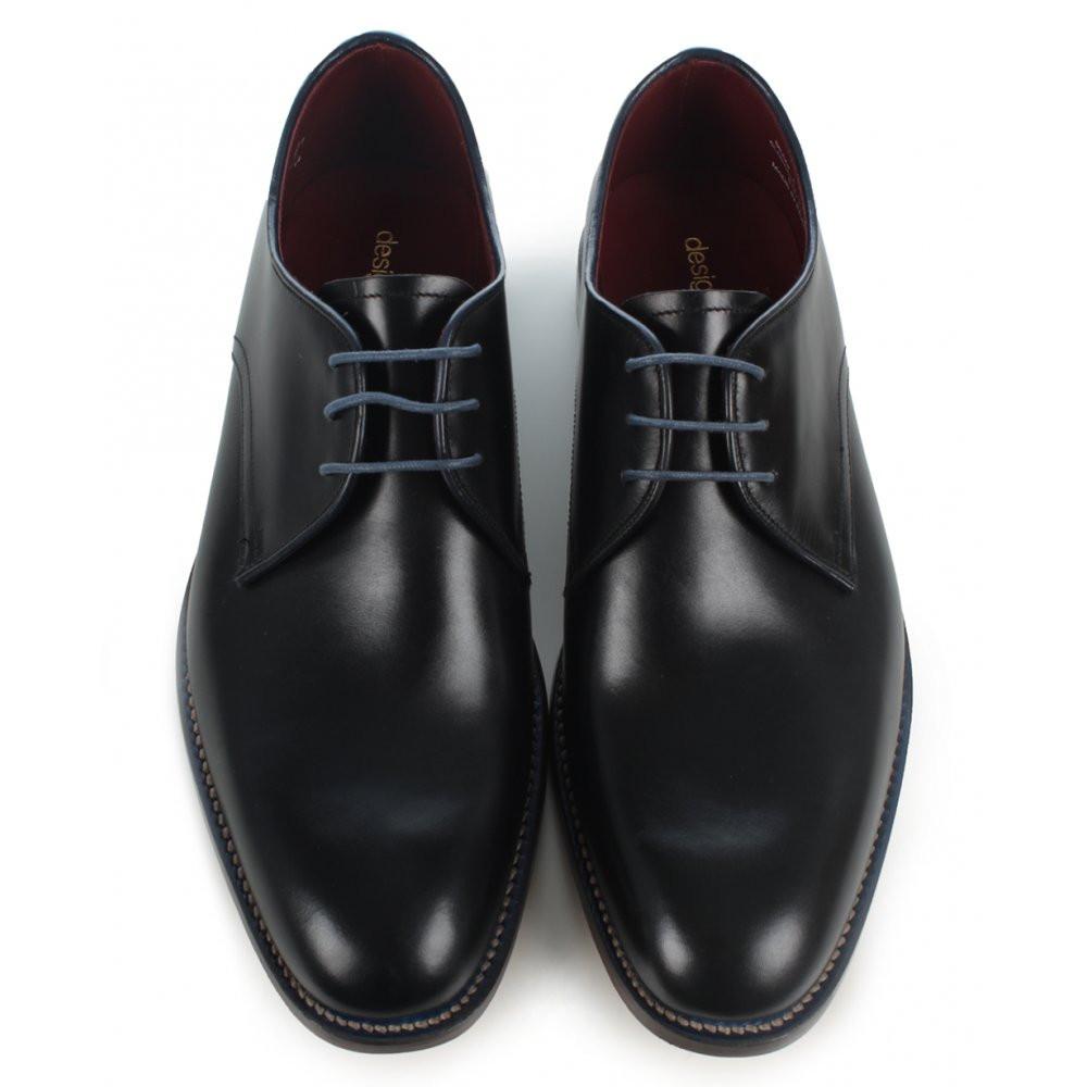 LOAKE Drake Plain Tie Derby Shoe - Black