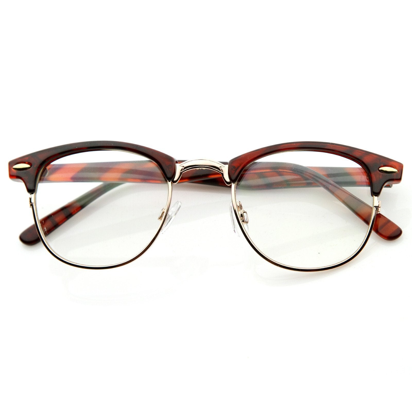 vintage optical rx clear lens half frame glasses