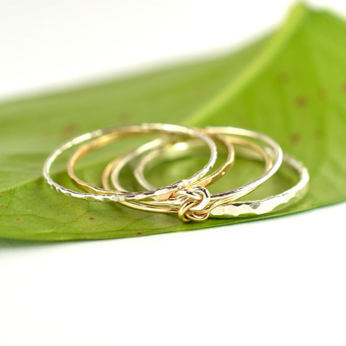 Size 10 / Love Knot Stacking Ring Set of 4
