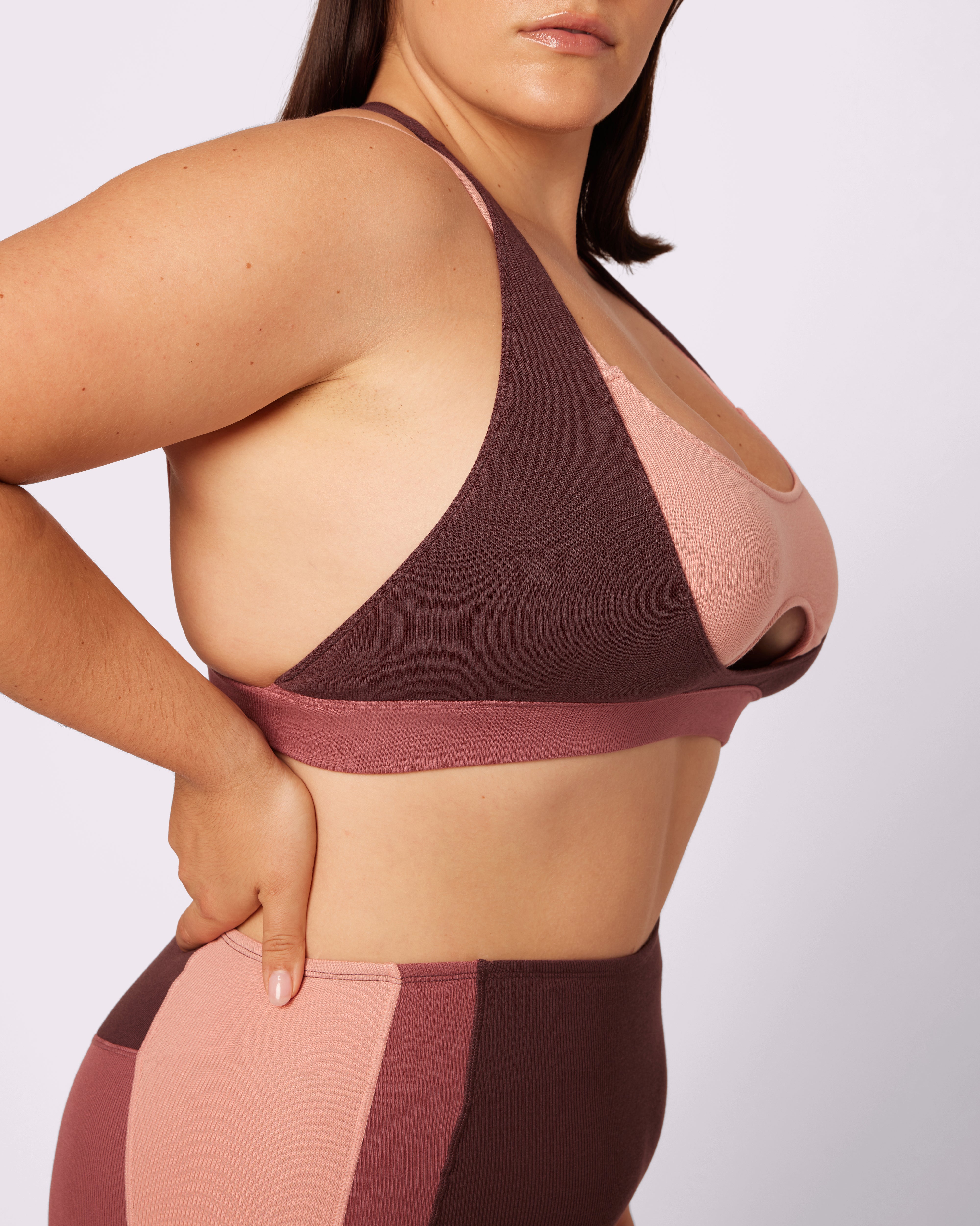 Peekaboo Scoop Layered Bralette | Lush Rib | Archive (Pretzel)