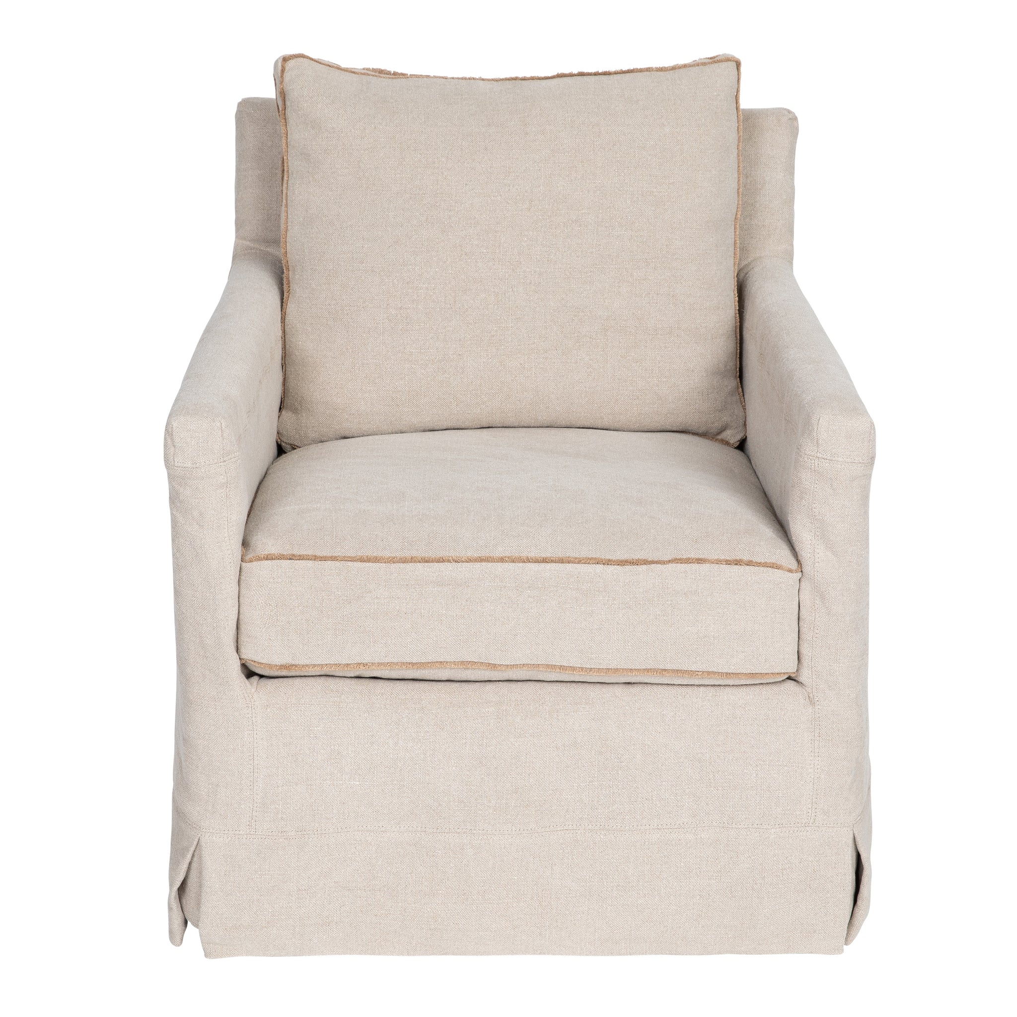 linen slipcover swivel chair