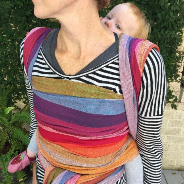 Exclusive Girasol Mercado Red Weft Woven Wrap at Purple Elm Baby