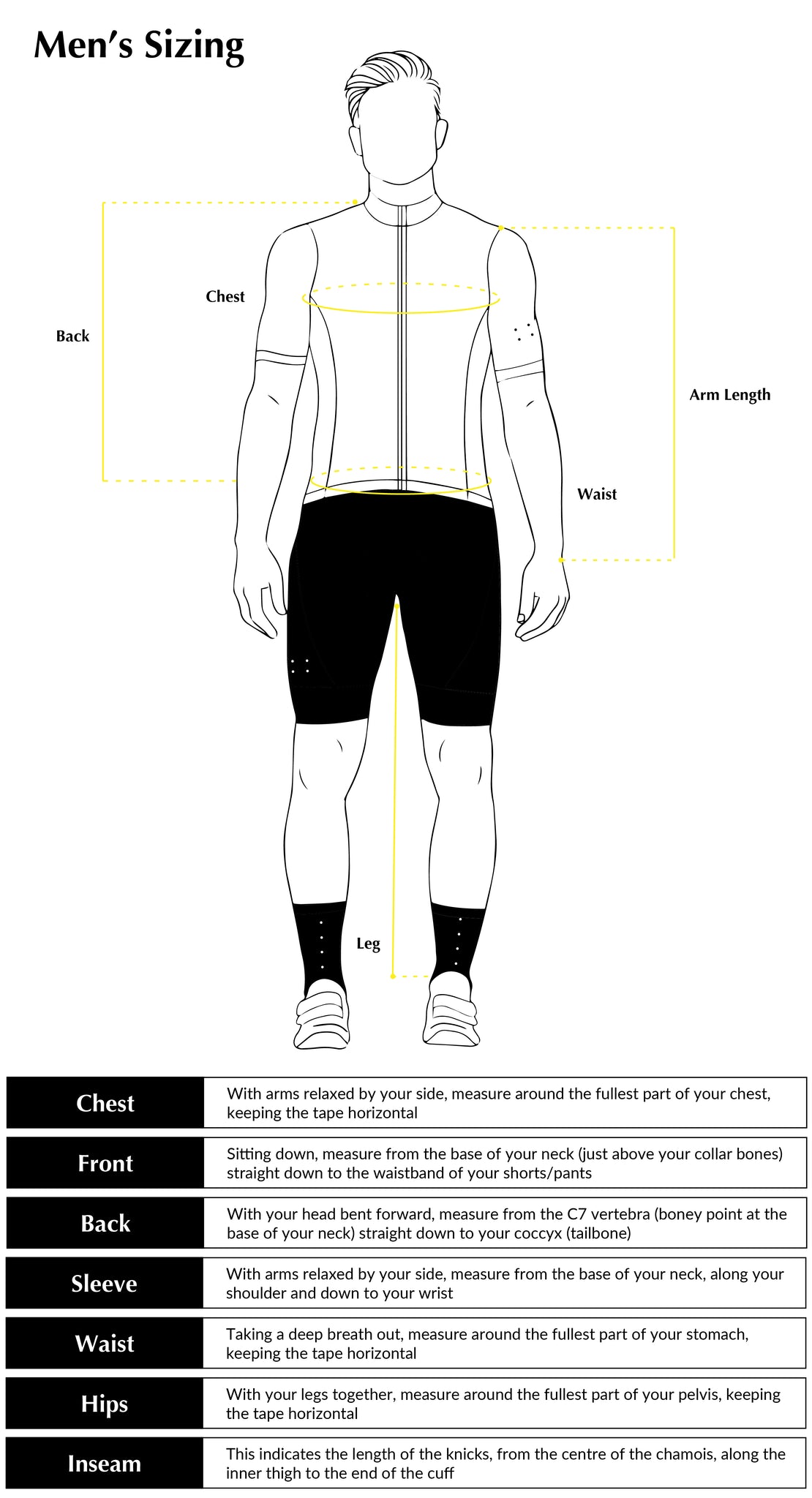 Leg Length Size Chart