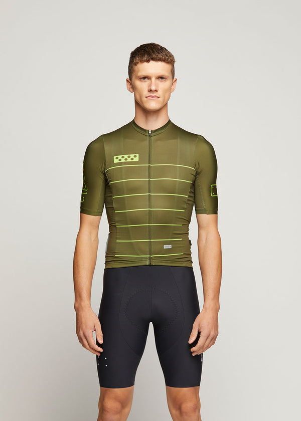 olive green cycling jersey