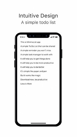image of productivity phone application called minimalist showing how it does lists
