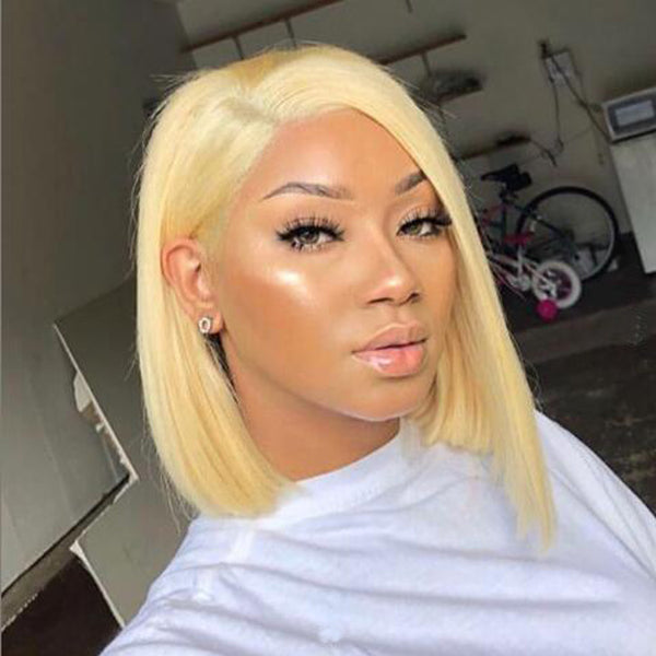 Blonde human hair clearance bob wigs for sale