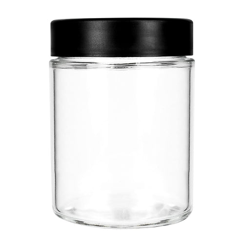 18oz Child Resistant Jars with Black Cap - 28 Grams 48 Count