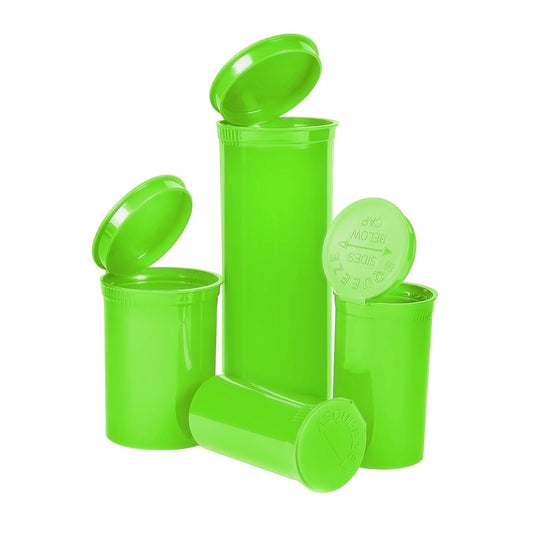 30 Dram Lime Green Opaque Plastic Pop Top Container, 150/cs