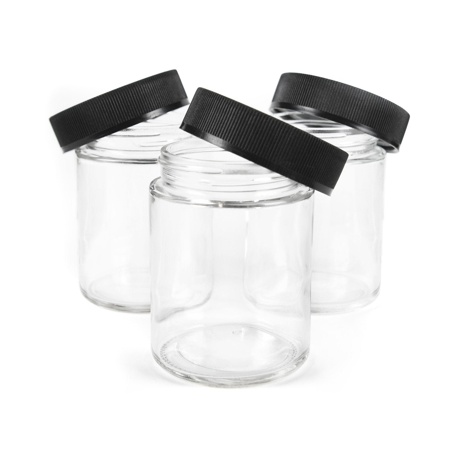 10oz Glass Jars with Black Caps - 14 Grams - 72 Count Glass Containers –  Flower Power Packages