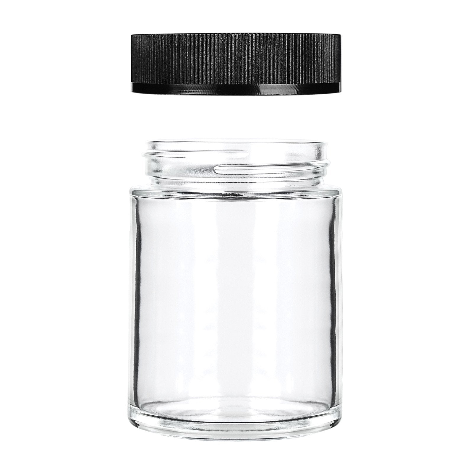 4oz Child Resistant Glass Jars with Black Caps 7 Grams 100 Count