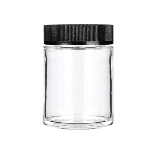 28g Concentrate Container, Clear, Child Resistant Glass Jar