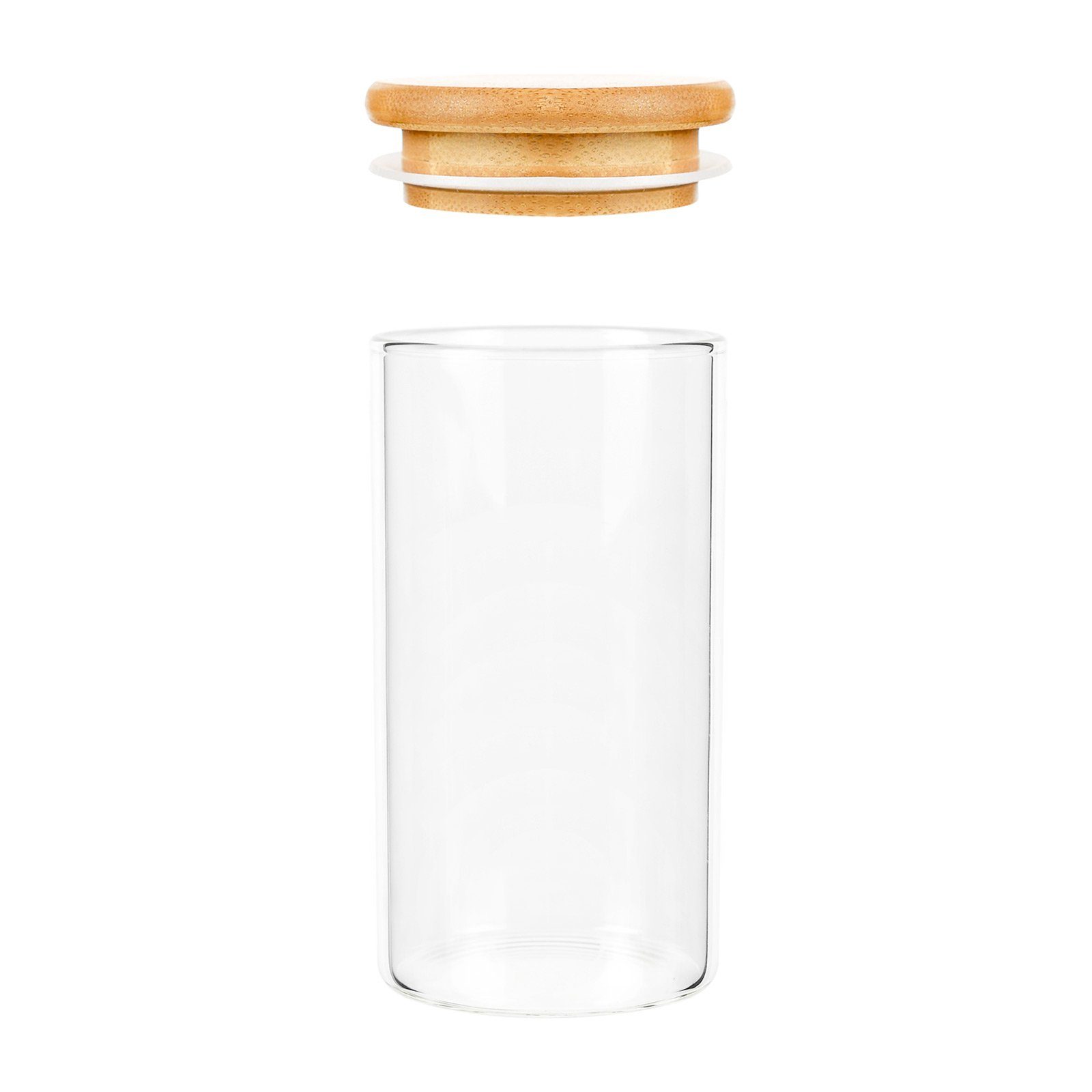6oz Glass Jars Set with Wood Airtight Lids Small Food Storage