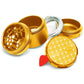 Bake Sale Aircraft Grade Full Donut Pattern Aluminum Grinder 63mm (Various Colors) Flower Power Packages Gold 