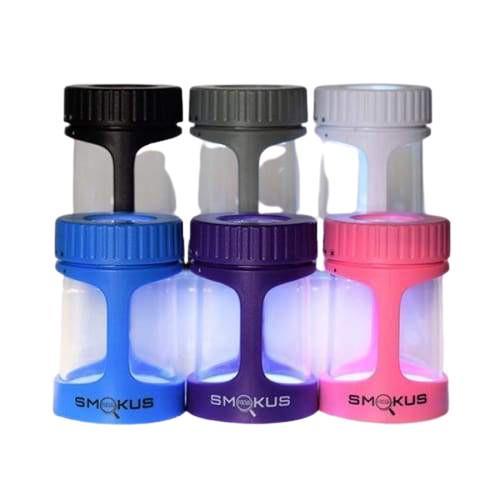 Smokus Focus Stash Lightup Jar with LED Light - Rechargeable with Magnifying Display - Available in Various Colors