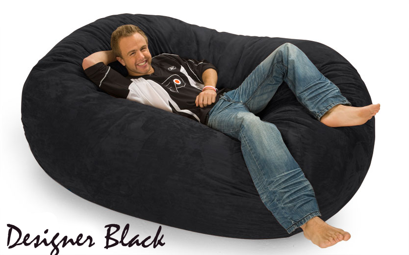 Giant Bean Bag 6 Ft Oval Gigantic Bean Bags   Giant Bean Bag Designer Black 6 Oval 1024x1024 