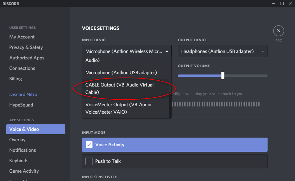 setting up virtual audio cable discord