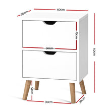 Load image into Gallery viewer, Artiss Bedside Tables Drawers Side Table Nightstand White Storage Cabinet Wood