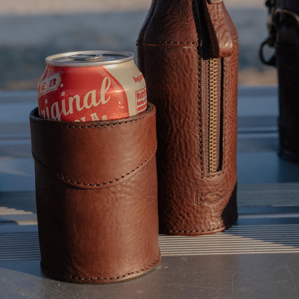 The Man Cave Leather Koozie - Maui Hawaii