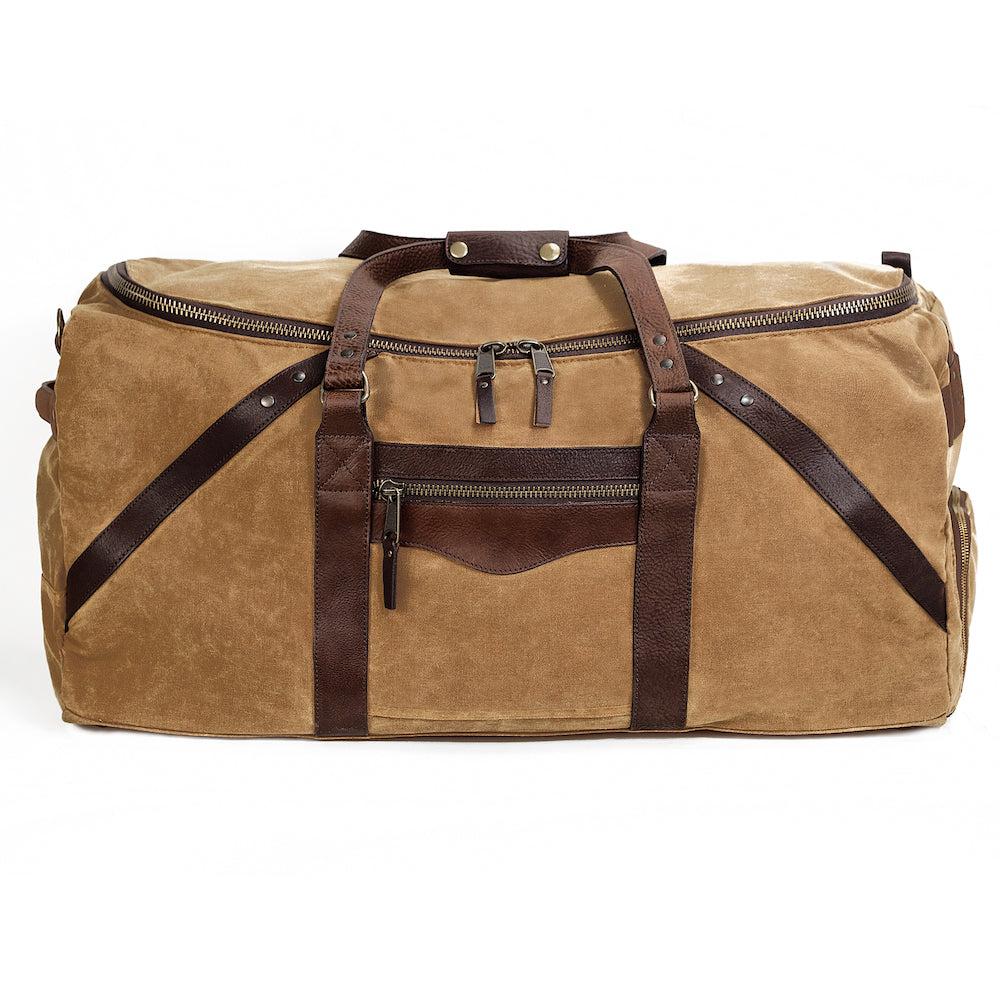 Mission Mercantile Leather Goods | White Wing Waxed Canvas Cooler, Smoke / Brown