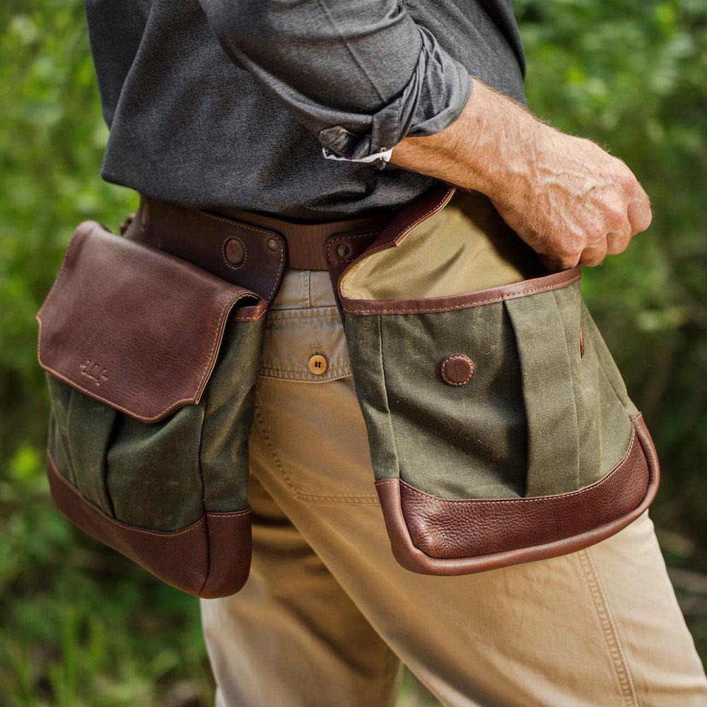 Mission Mercantile Leather Goods | White Wing Waxed Canvas Cooler, Smoke / Brown