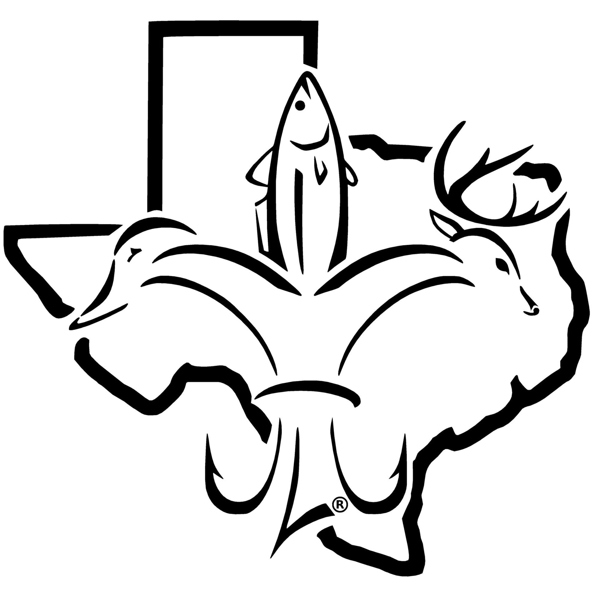 Download Texas Sportsman State Decal - Deer Duck Fish Hook Fleur-De ...