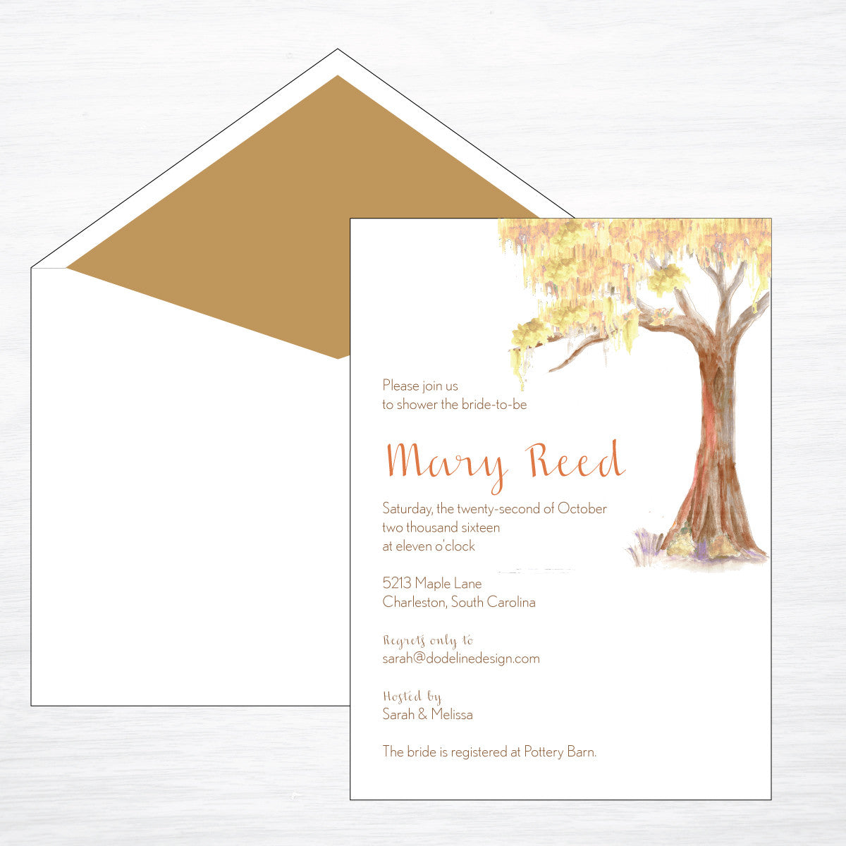 Fall Party Invitation Autumn Invitation Fall Tree Watercolor