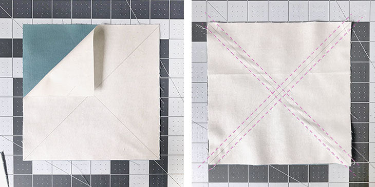 Bear's Paw quilt block tutorial, 15"