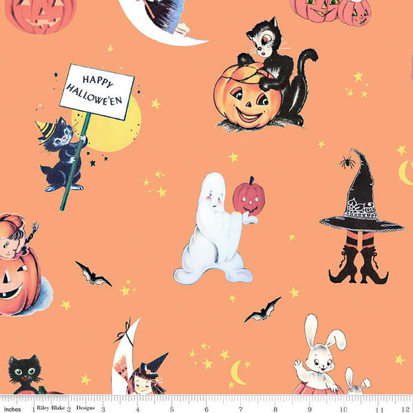 Fright Delight, Main Orange - Bloomerie Fabrics