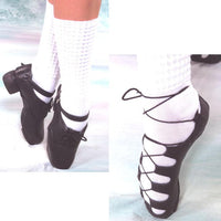 irish dancing hard shoes with white strap
